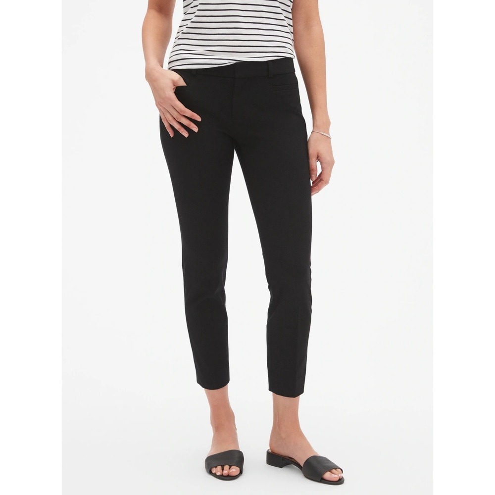 Banana Republic Pants Womens Size 4 Petite Sloan Crop Black Mid Rise NWT - Picture 2 of 11